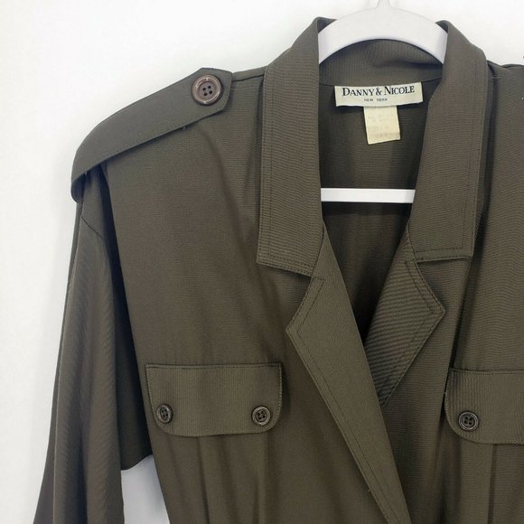 Vtg Danny & Nicole New York Womens 8 Army Dress - Picture 4 of 7